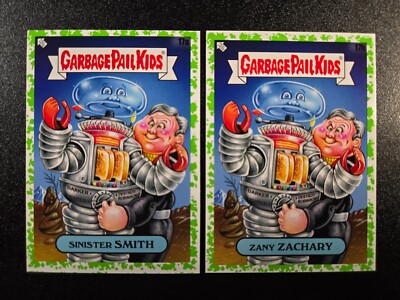SP Green Lost in Space B9 Robot Dr Smith Spoof Garbage Pail Kids 2 Card Set
