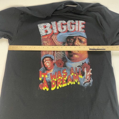Lotto 2 magliette grafiche Biggie Smalls & Tupac da uomo XL It Was All A Dream Rap - Foto 7 di 14