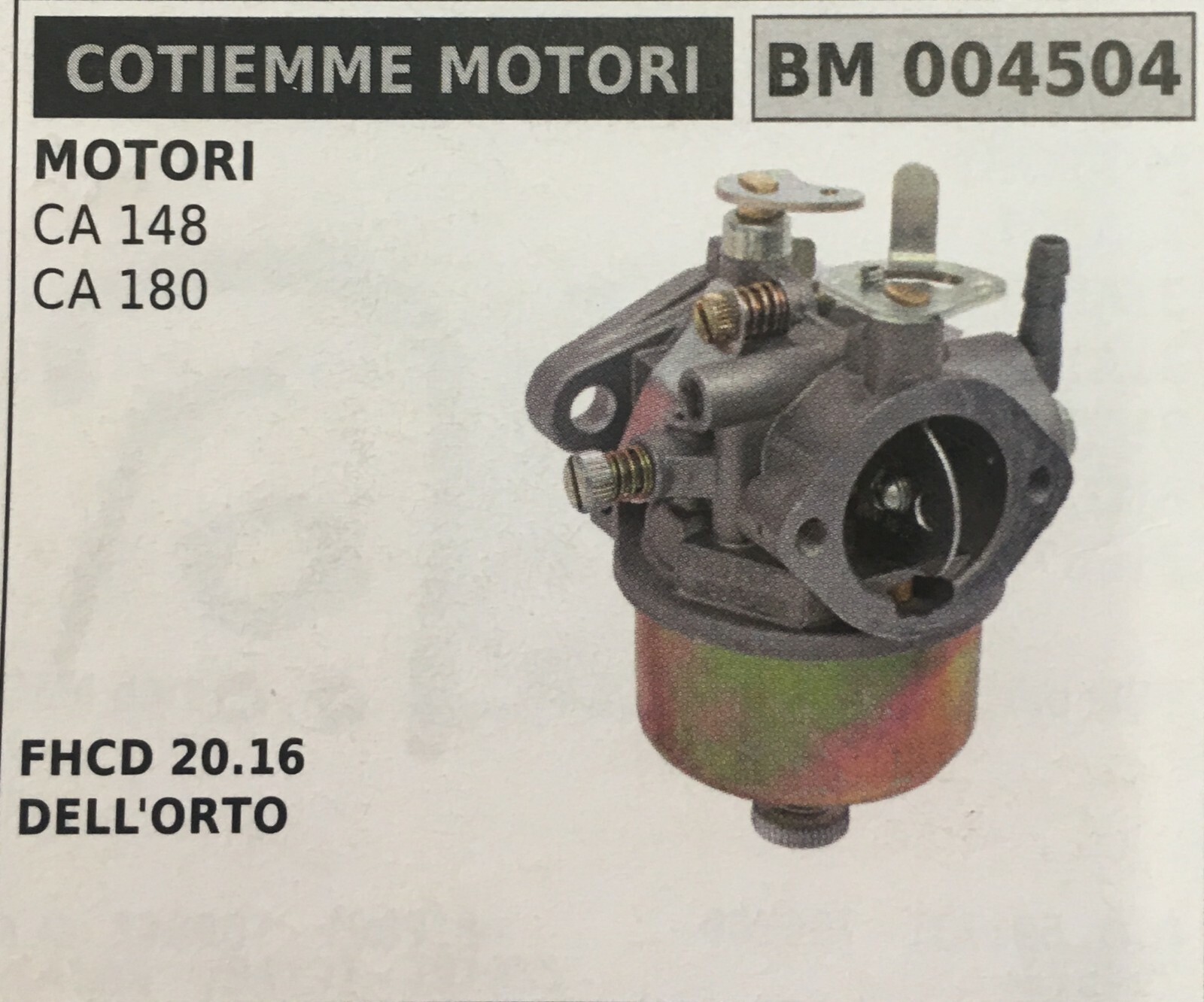 Carburatore Brumar Cotiemme BM004504 per CA148P-180L-B | Ricambio Orto