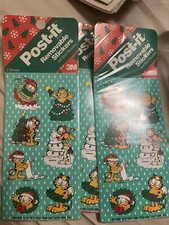 NEW, Vintage, Post-It Brand Removable Garfield Christmas Stickers 3 Packs