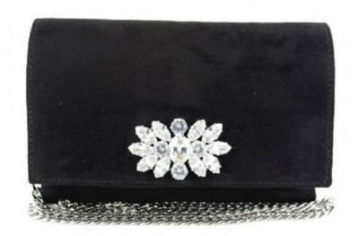 Menbur 084546 0001 Lentella Small Bag Women's Chain Black Fabric