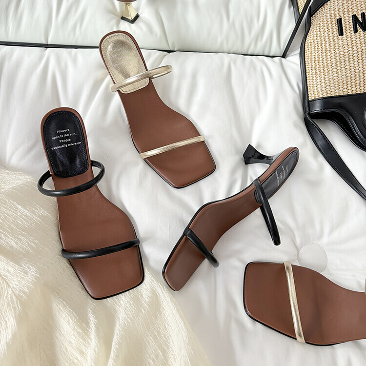 PANTOFOLA D’ORO Sandali donna 2024 moda punta aperta cinturini tacco kittern pantofole scarpe muli nuove con etichette