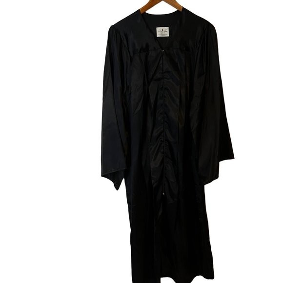 Vintage Jostens Treasure Graduation Gown Black Zipper… Gem