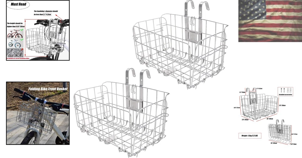 Cesta delantera duradera anti-oxidación para bicicleta - Fácil instalación y diseño que ahorra espacio Foto 2 de 4