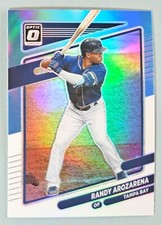2021 Panini Donruss Optic Carolina Blue and White Prizm Randy Arozarena #143