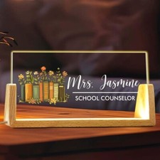Personalized Teacher Desk Name Plate, Teacher Sign for Desk