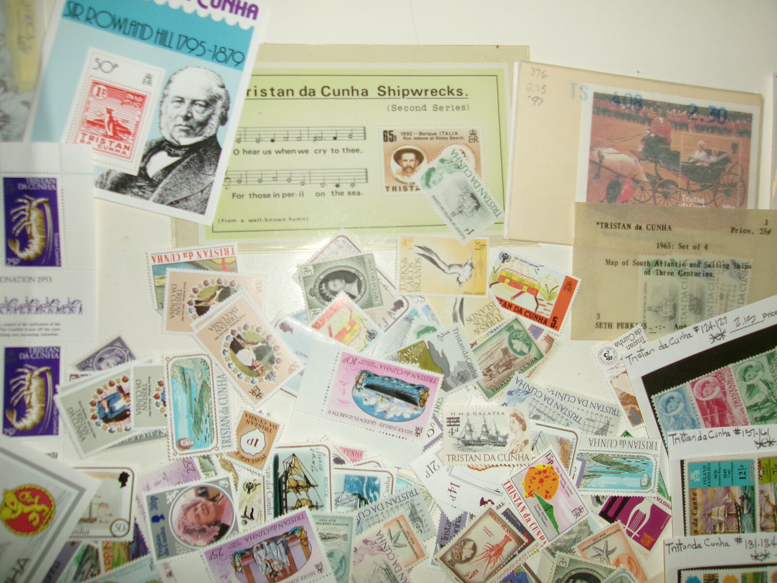 100s OF TRISTAN DA CUNHA STAMPS COLLECTION UNCHECKED DEALERS LOT ID