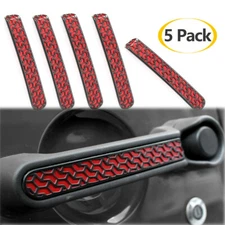 ABS Trim RED Exterior Door Handle Insert for 2007-2017 Jeep Wrangler JK 4-Door