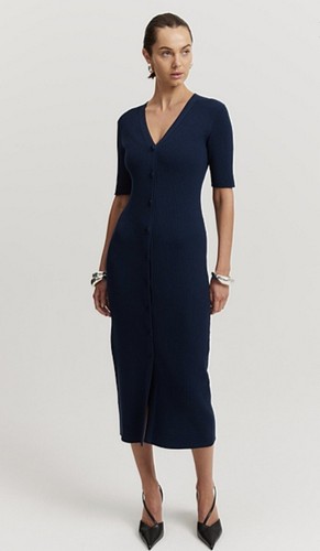 | COUNTRY ROAD | BLUE KNIT midi Dress Size 12 M Women , Fits 10-12 | RR$229 - Picture 15 of 16
