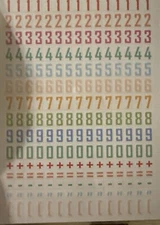 Scrapbooking Numbers Alpha Numeric stickers Multi-color 4 sheets pen &Gear