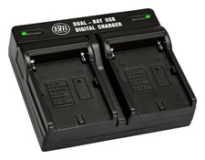 BM Premium NP-F330, NP-F550, NP-F970 Dual Bay Battery Charger for Sony Camcorder