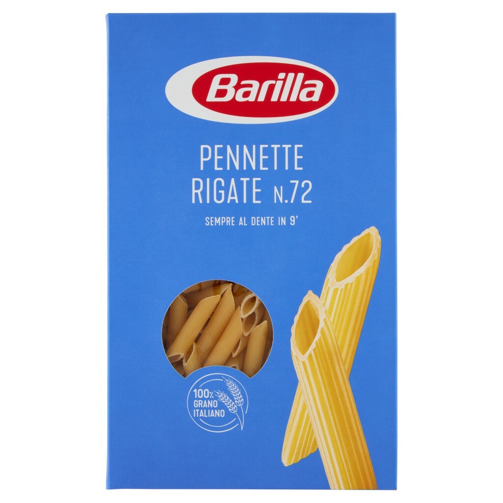 Pasta BARILLA Italienische PENNETTE RIGATE N72 aus Hartweizenmehl 4 Stück 500 gr