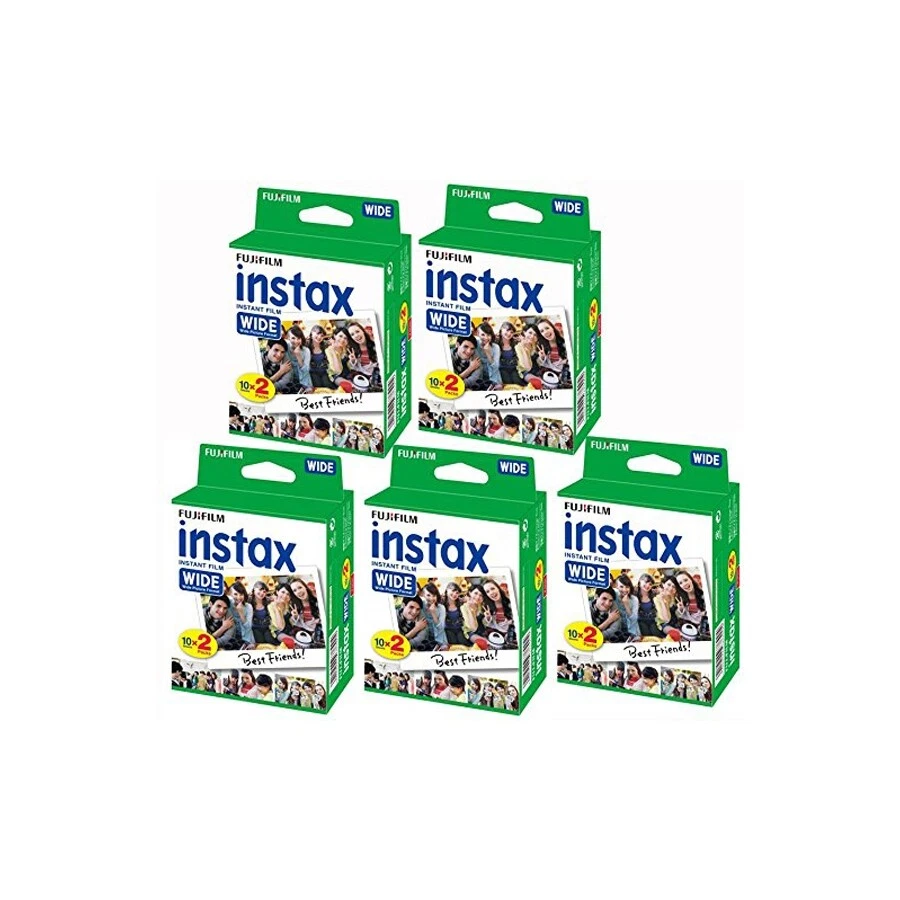 Fujifilm Instax Wide Film Pellicola per foto istantanee Kit 5 confezioni da 20 (