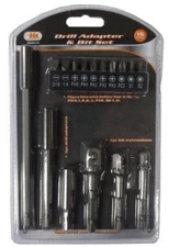 IIT 16pc Drill Bits Socket Adapters Hex Drill Bit Extensions Set Tools 64515