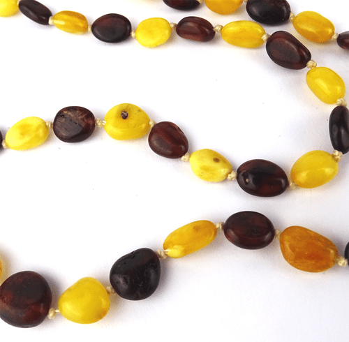 Antike Bernstein Kette Natural Baltic Butterscotch & Cherry Amber Necklace 64cm - Bild 8 von 9