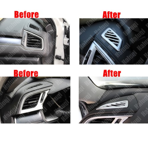 Silver Style Dashboard AC Air Vent Outlet Cover for Honda Civic 2016-2020 - Picture 2 of 6