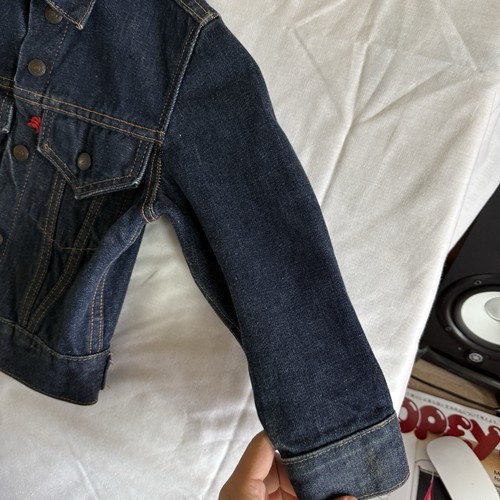 Vtg 60s Levi’s Type 3 Denim Jean Trucker Jacket Kids Size 6 Dark Wash USA Made - Picture 8 of 22