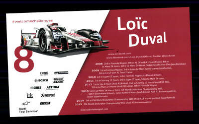 Carte Autographe Originale Loic Duval - Pilote Automobile, Signée #G31576