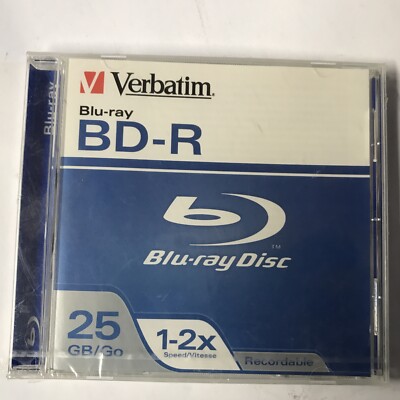 Verbatim Blank 25GB BD-R -1-2 x speed  Disc Blu-ray 1 Disc NEW SEALED free ship