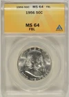 1956 Franklin Silver Half Dollar 50c ANACS MS64 FBL 5247068