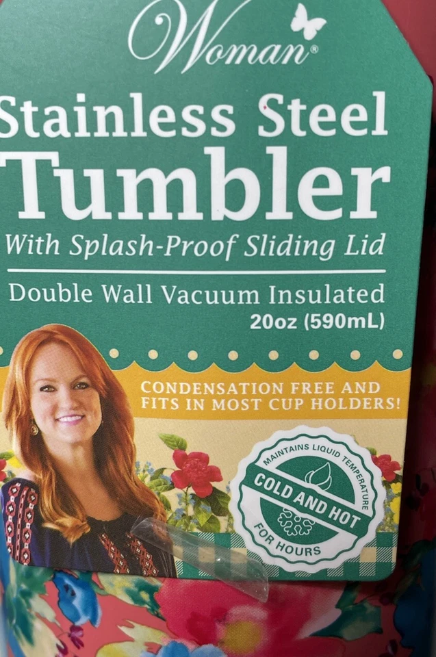 Vaso aislante de acero inoxidable rosa Maverick Breezy de 20 oz The Pioneer Woman Foto 3 de 4