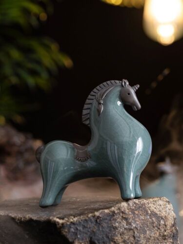 Cerámica Tang caballo entrada vino gabinete decoración escritorio estatua zodiacal - Imagen 3 de 4