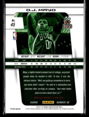 O.J. Mayo - 2013-14 Panini Prizm Red White and Blue Mosaic #45
