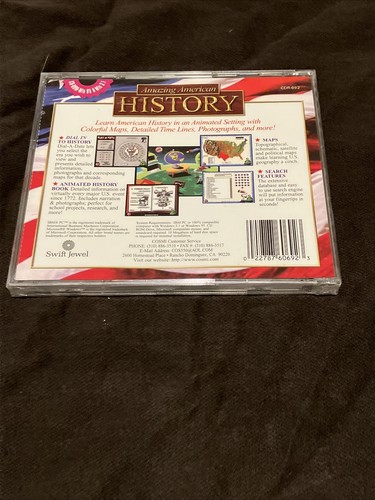 Vtg NEW PC Software: Amazing American History- Win 95 & Win 3.1 - Picture 2 of 2