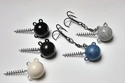 Schraubjigkopf 40 - 60gr Jigkopf Screw-in Spiral Jig lange Feder mit Stinger