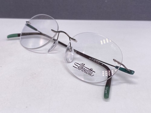 Silhouette Brille Herren Damen silber grün panto Randlos Titan 5500 NP:399€ - Bild 15 von 16