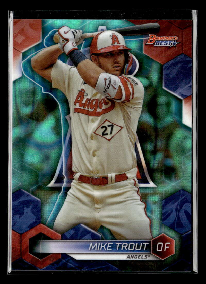 2023 Bowman's Best Mike Trout Aqua Lava Refractor /199 #44 Angels U9316