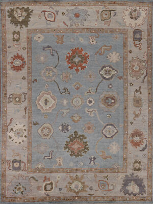 Vegetable Dye Traditional Oushak Turkish Handmade Rug 8x10 ft Room Sized Carpet