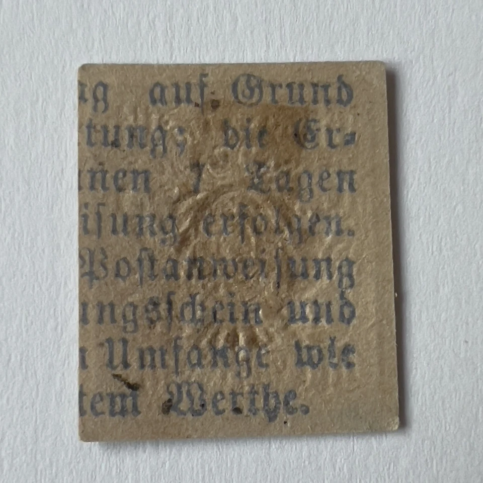EARLY BAVARIA 40 PFENNIG POSTAL CARD STAMP CUT SQUARE WITH BAYREUTH CANCEL - Image 3 of 3