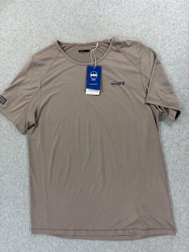 Neu mit Etikett Janji RUN ALL DAY kurzärmliges Lauftop (Herren Medium) schlugbraun