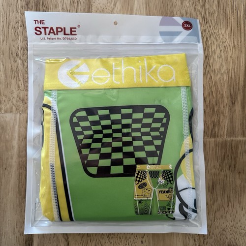Ethika Boxer Briefs The Staple Mens Size 3XLANYO Green Yellow Yea Buy Me - Picture 2 of 5