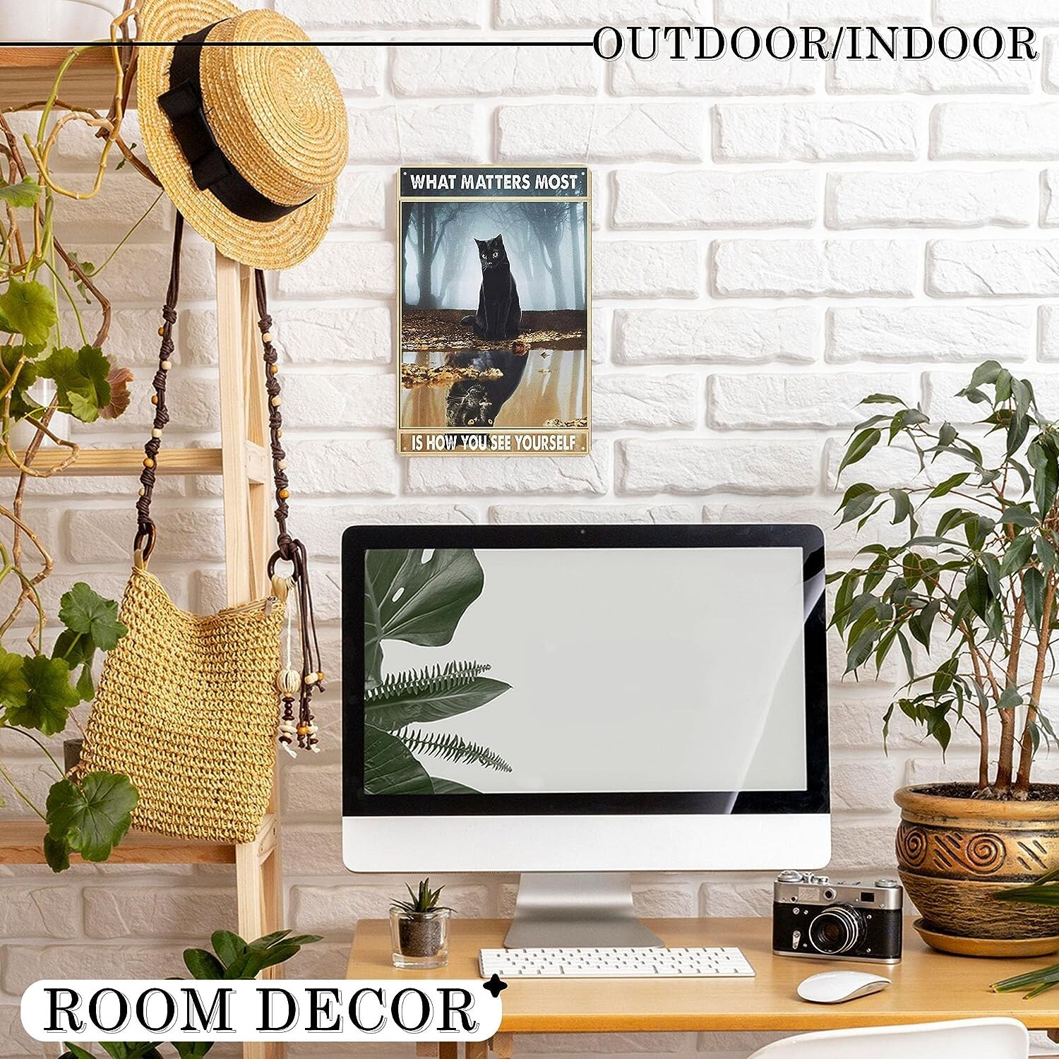 What Matters Most is How You See Yourself Black Cat Sign, Cute Cat