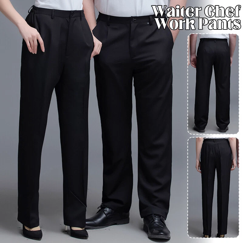 Loose Chef Pants Restaurant Cook Uniform Trousers Elastic Waist Men Women - Image 2 of 4