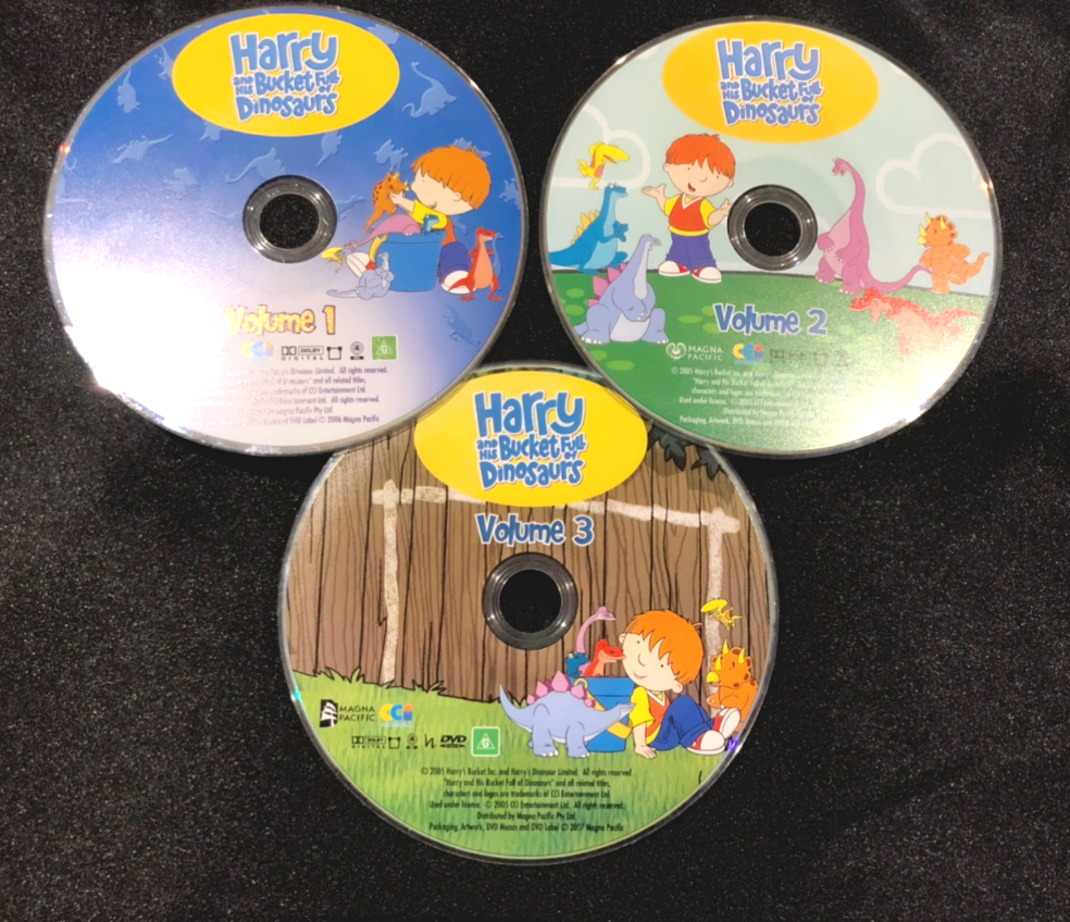 HARRY & THE BUCKET FULL OF DINOSAURS ~ VOL 1,2,3 ~ 3 DISC PAL DVD