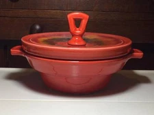 Vintage California Pottery USA 850 chip and dip center handled server