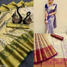 Women's Kanjeevaram Saree Fancy Design With Blouse Piece
