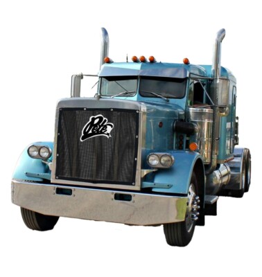 Premium Black Pete Logo Mesh Bug Screen Fits Peterbilt 359 Premium by GrilleAdz