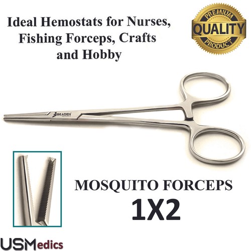 Surgical Mosquito Kocher Forceps 1x2 Straight Hemostat Locking Handle