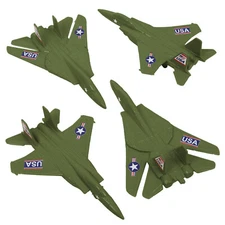 TimMee Processed Plastic F-14 F-15 OD Green Fighter Jets Tim Mee Army Men Planes