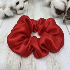 Red 100% Mulbery Silk Scrynchies Handmade Pure Silk Hair Ties
