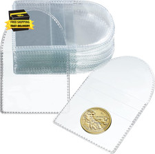 50 Pcs Single Pocket Coin Sleeves Collector Individual Clear Plastic Sleeves Hol
