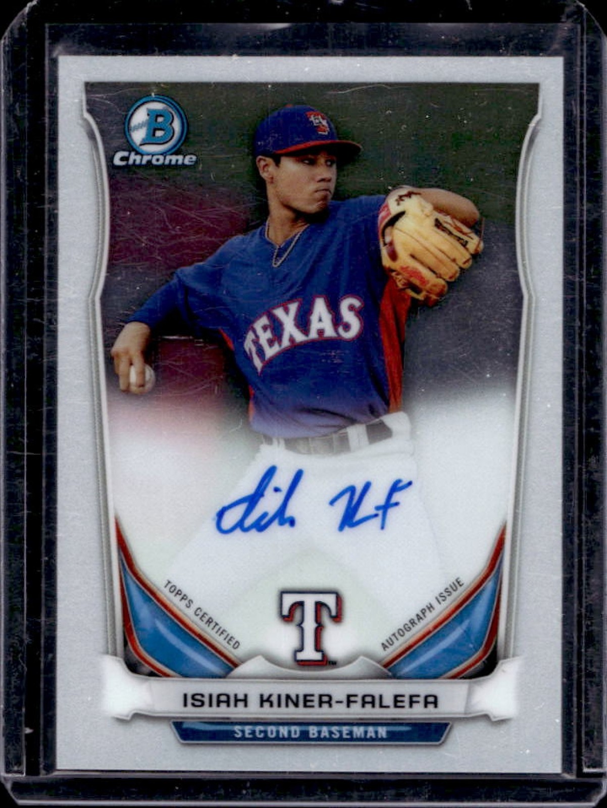 2014 Bowman Chrome Isiah Kiner-Falefa Prospect Auto #BCAP-IK Rangers