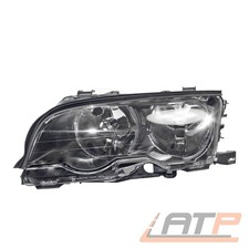 SCHEINWERFER H7/H7 SCHWARZ GLASKLAR LINKS FÜR BMW 3-ER E46 COUPE CABRIO BJ 99-01