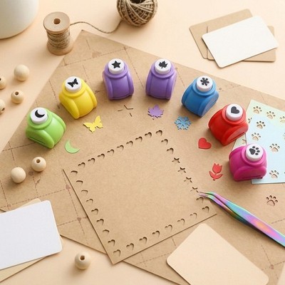 8-Pack Mini Craft Paper Punches, Mixed Pattern Set
