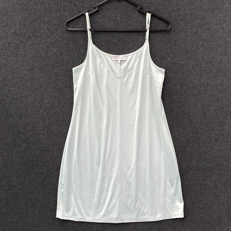 Wayne Cooper Womens Mini Slip Dress Mint Green V-Neck Adjustable Strap Size S