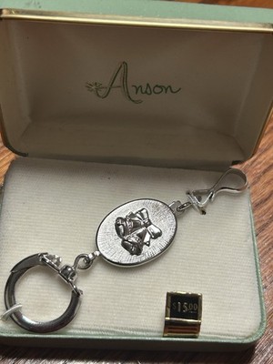 VTG 1960's Anson Wedding Bells Keychain- Silvertone Pull Apart Key Protector